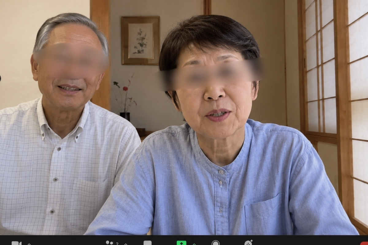 取材の最後に少しお話を伺ったマサコさん夫婦の後ろ姿