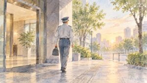 「仕事があることがありがたい」55歳でITを離れた男性が警備で8年続く理由