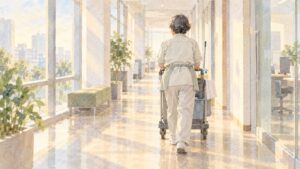 「年金がほとんどないから」59歳から始めた大型ビル清掃、66歳の今